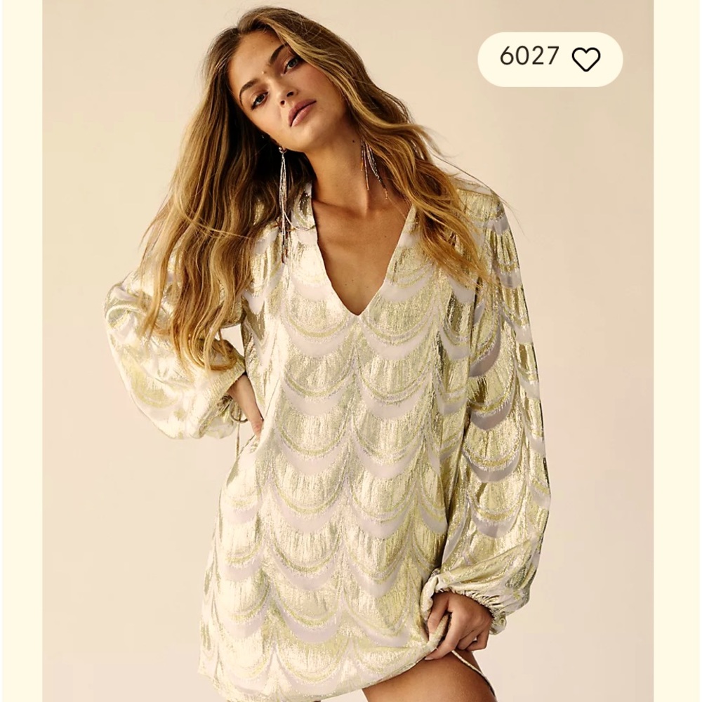 NWT Jens pirates booty Lima mini dress gold